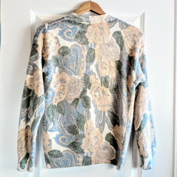 Vintage De Rotchild Silk Angora Lambswool Pastel Cardigan - Picture 2 of 6